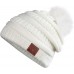 Bluetooth Beanie for Women, Deegotech Women Winter Hat, Gift for Women Girls Mom, Bluetooth 5.0 Wireless Headphones Beanie, Pompom Knit Beanie Hat Warm Ski Cap-Black