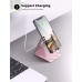 Lamicall Cell Phone Stand, Desk Phone Holder Cradle, Compatible with Phone 12 Mini 11 Pro Xs Max XR X 8 7 6 Plus SE, All Smartphones Charging Dock, Office Desktop Accessories - Silver
