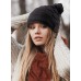 Wireless Music Hat, Knit Winter Warm Beanie w/Built-in Compatible with Bluetooth Stereo Headphone, Microphone for Hands-Free Calling - Black